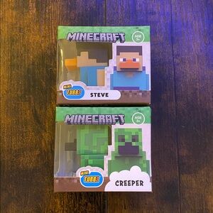 Mini Tubbz Minecraft Bundle Creeper & Steve Lot of 2 Rubber Duck